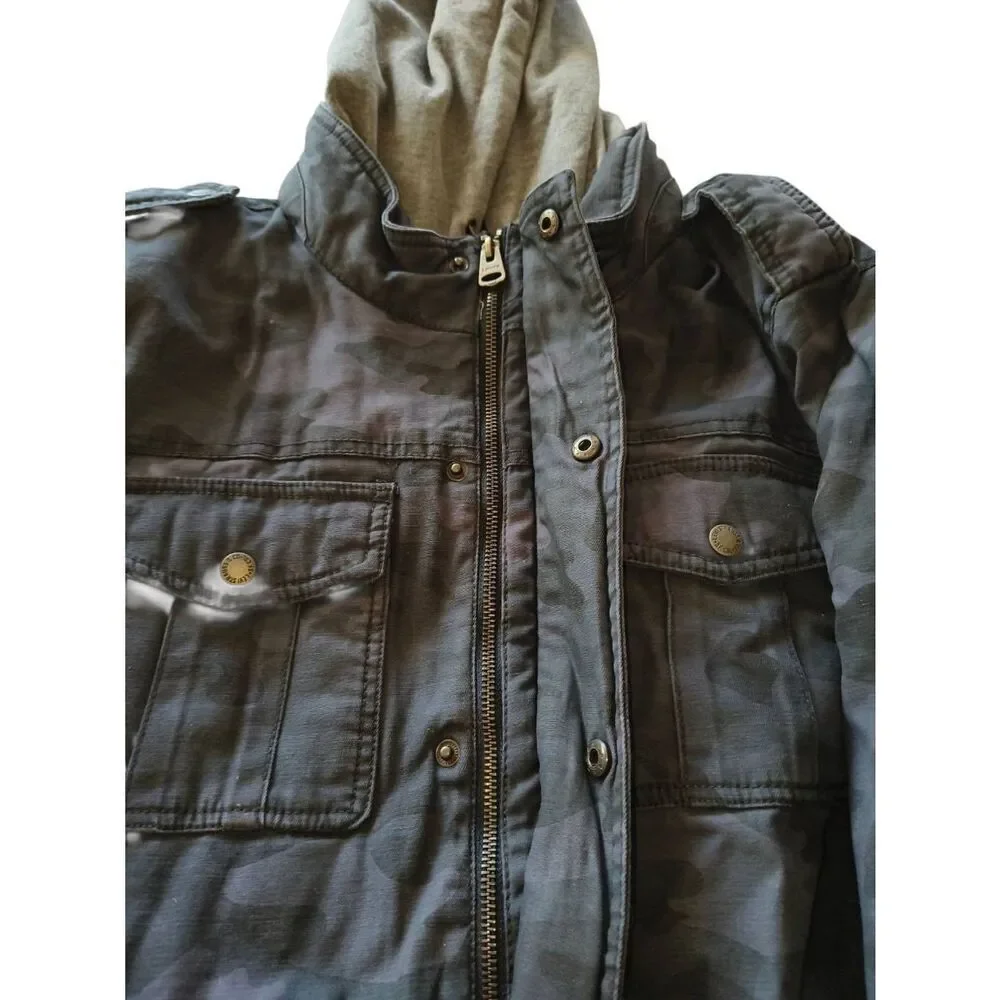 Levi's Men's Cotton Canvas Military Jacket NWT Large full-length zipper & snap-b